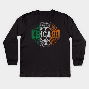 Chicago Irish Drinking Team St Patricks Day Kids Long Sleeve T-Shirt